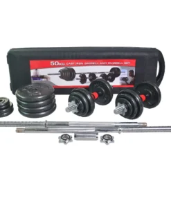 50kg Cast Iron Dumbbell and Barbell Set