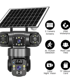 triple lens 4G CCTV Camers